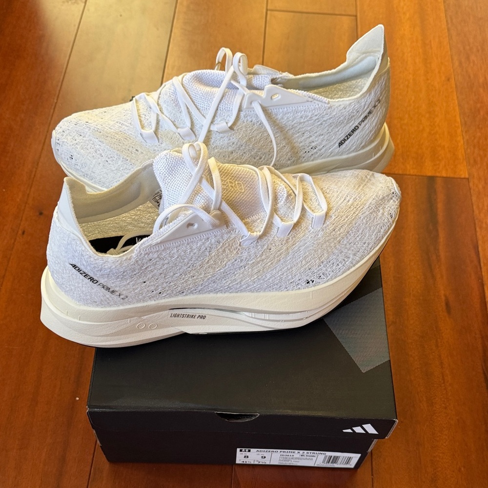 New with box Adidas Adizero Prime X 2.0 Strung 'Wonder White Black'
